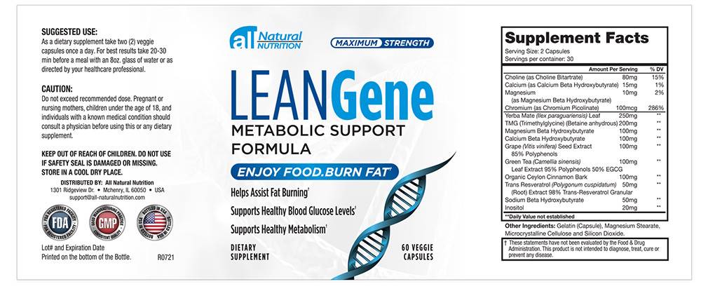 LeanGene Supplement Facts